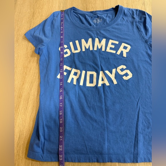 EUC JCrew Factory Summer Fridays Blue Collectors TShirt Medium Summer Vacation - Picture 6 of 9